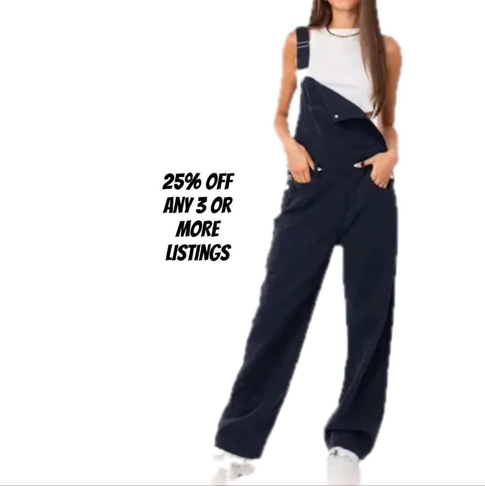 Denim Jean Overalls Size 3X Jumpsuit Black Skater Country Farm Grunge Rock Boho